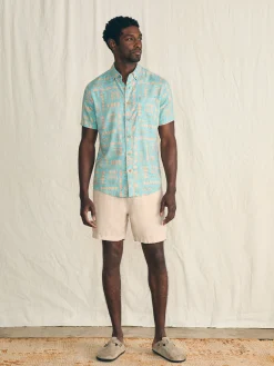 Anna Kahalekulu Short-Sleeve Breeze Shirt -*Faherty Brand New