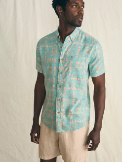Anna Kahalekulu Short-Sleeve Breeze Shirt -*Faherty Brand New