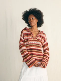 Beach Bonfire Crochet Hoodie -*Faherty Brand Best