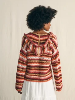 Beach Bonfire Crochet Hoodie -*Faherty Brand Best