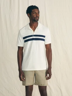 Cabana Towel Terry Surf Stripe Polo Shirt -*Faherty Brand Hot