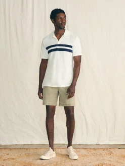 Cabana Towel Terry Surf Stripe Polo Shirt -*Faherty Brand Hot