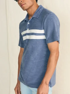 Cabana Towel Terry Surf Stripe Polo Shirt -*Faherty Brand Outlet