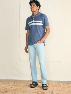 Cabana Towel Terry Surf Stripe Polo Shirt -*Faherty Brand Outlet