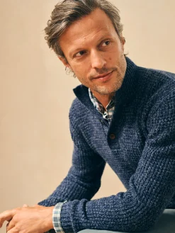 Cashmere Wool Quarter Button Sweater -*Faherty Brand Clearance