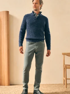 Cashmere Wool Quarter Button Sweater -*Faherty Brand Clearance
