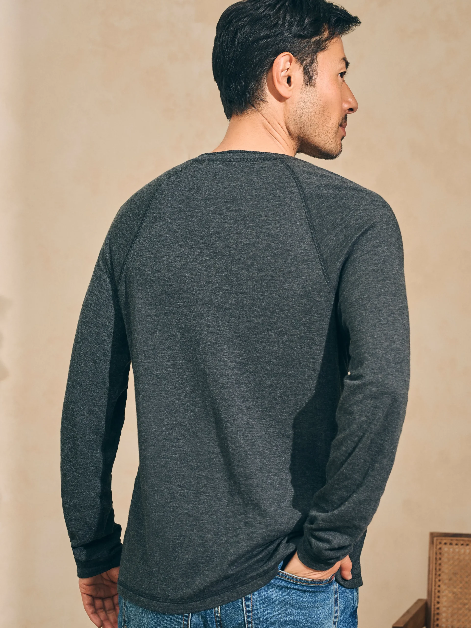 Cloud Cotton Long-Sleeve Henley (Tall) -*Faherty Brand Online