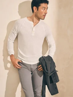 Cloud Cotton Long-Sleeve Henley (Tall) -*Faherty Brand New