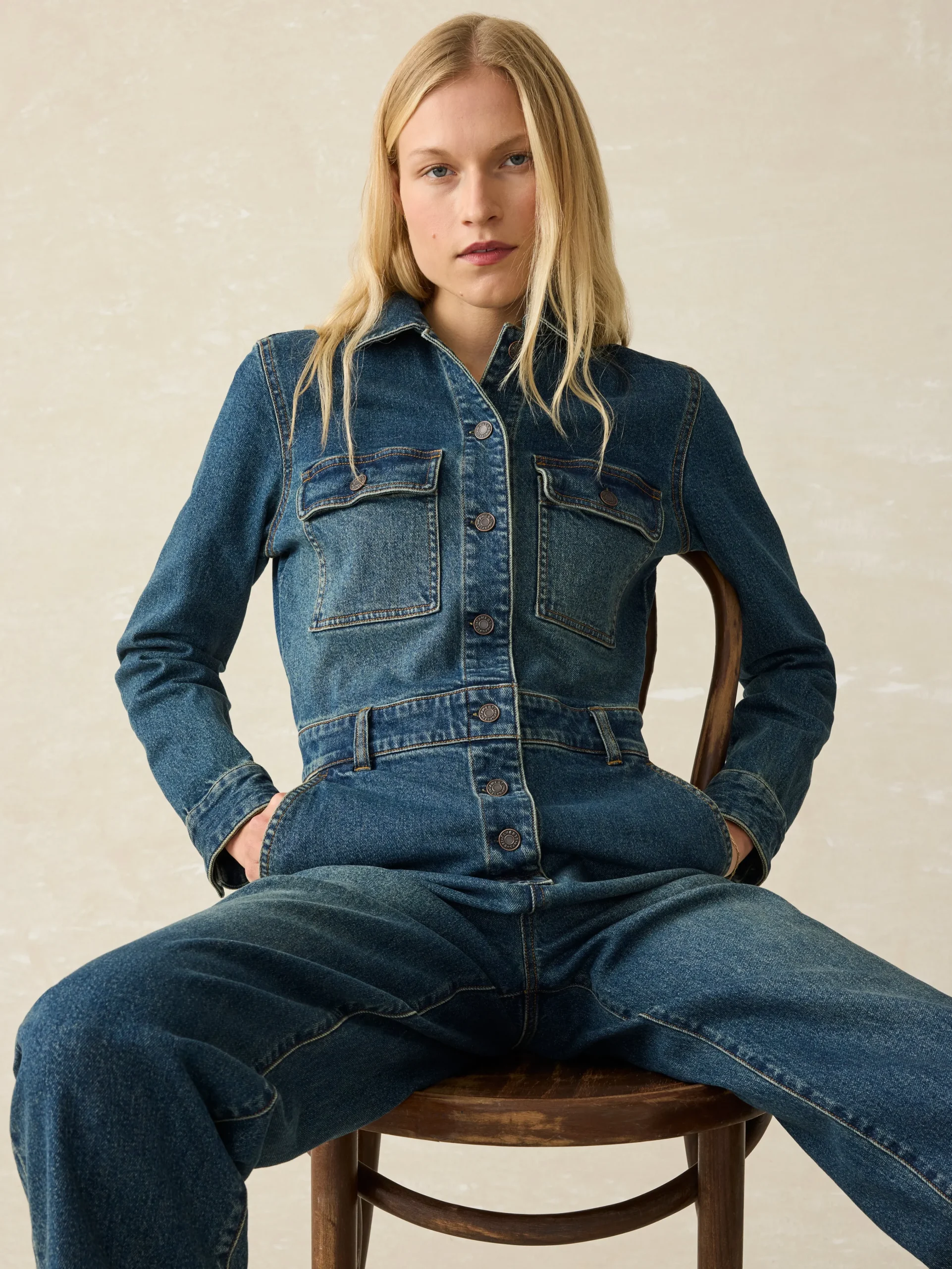 Denim Michelle Jumpsuit -*Faherty Brand Outlet