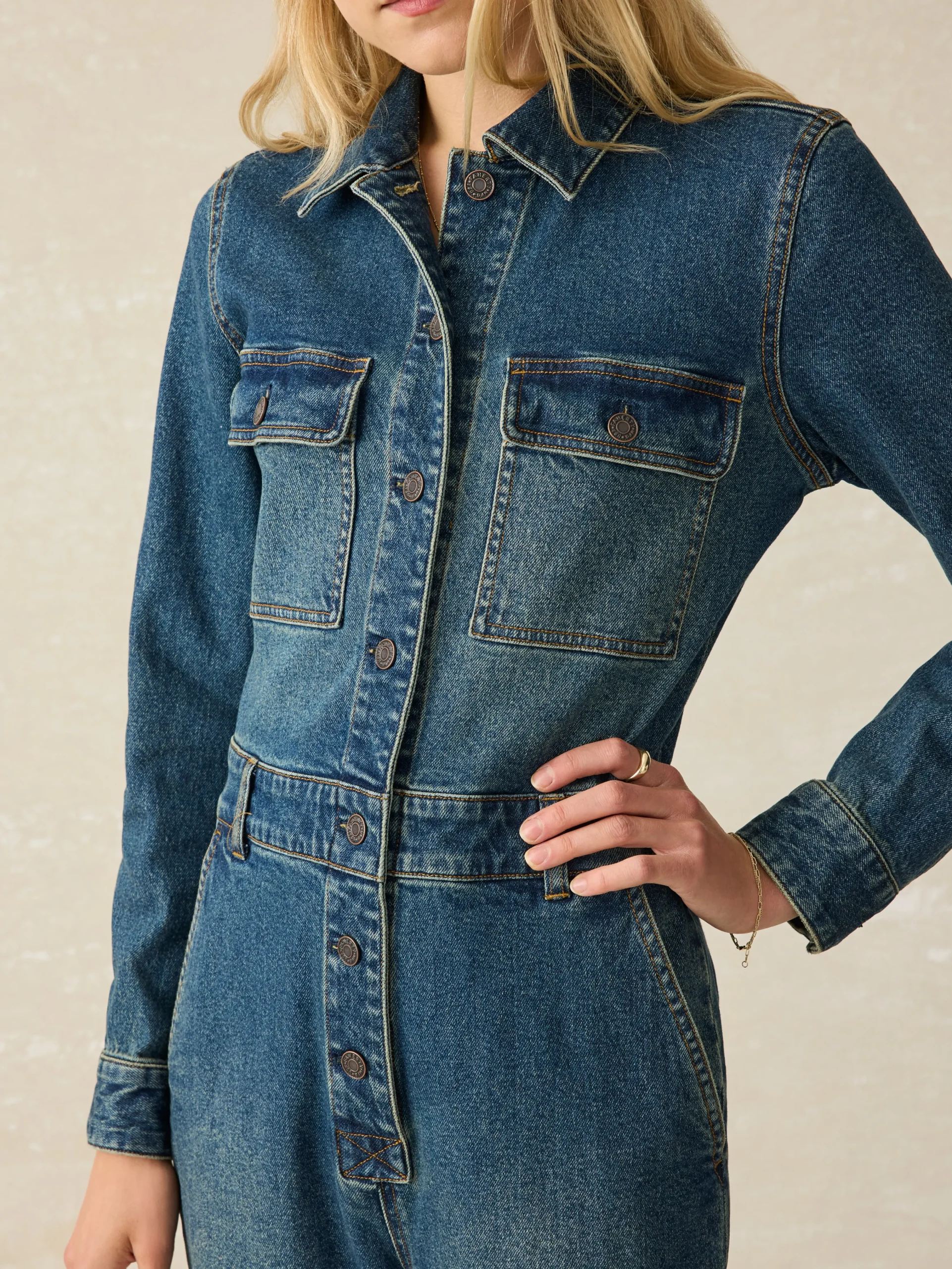 Denim Michelle Jumpsuit -*Faherty Brand Outlet