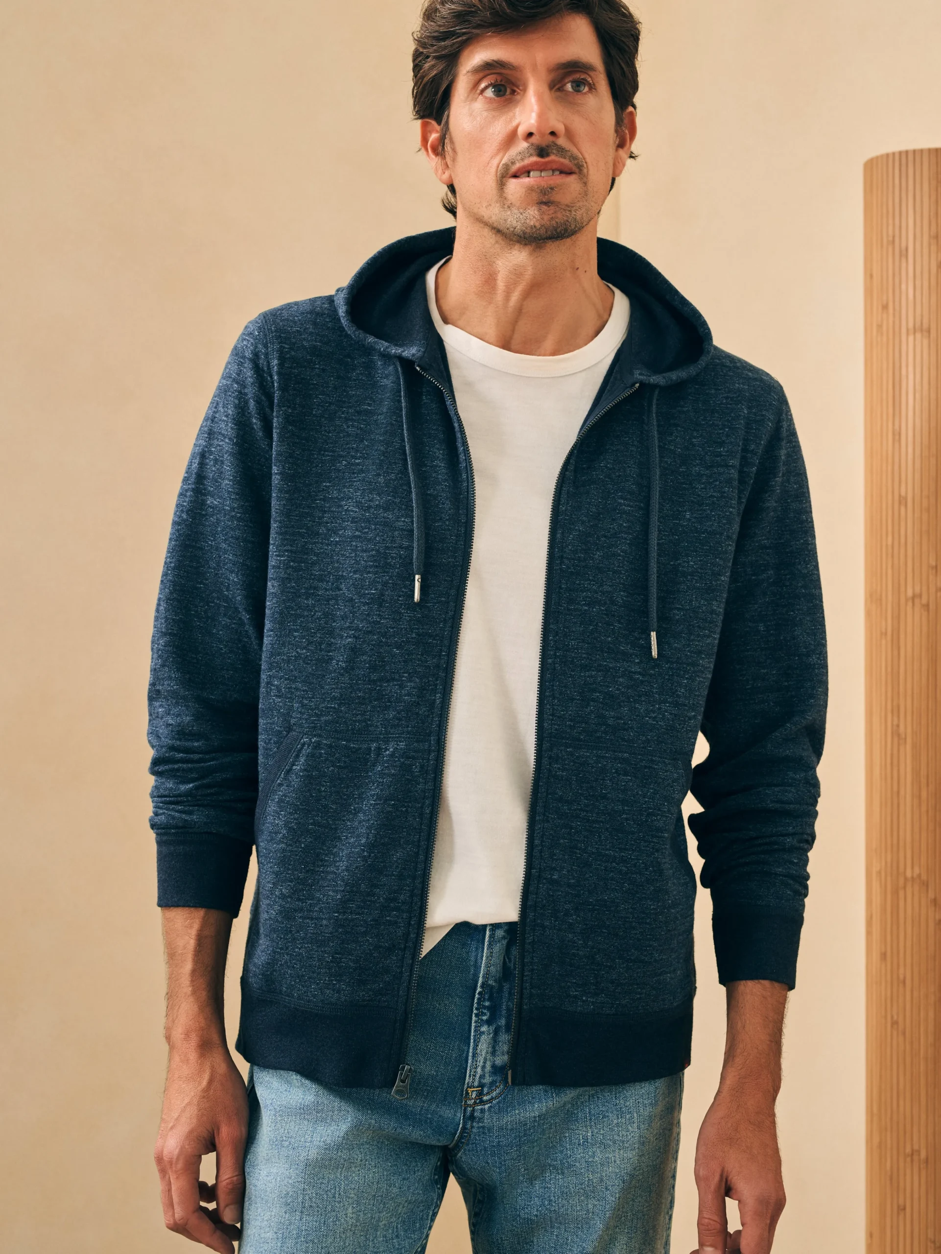 Double Knit Zip Hoodie -*Faherty Brand