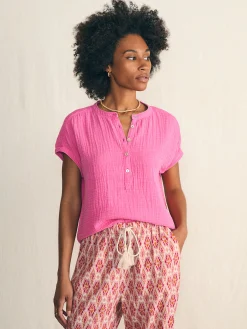 Dream Cotton Gauze Desmond Top -*Faherty Brand Hot