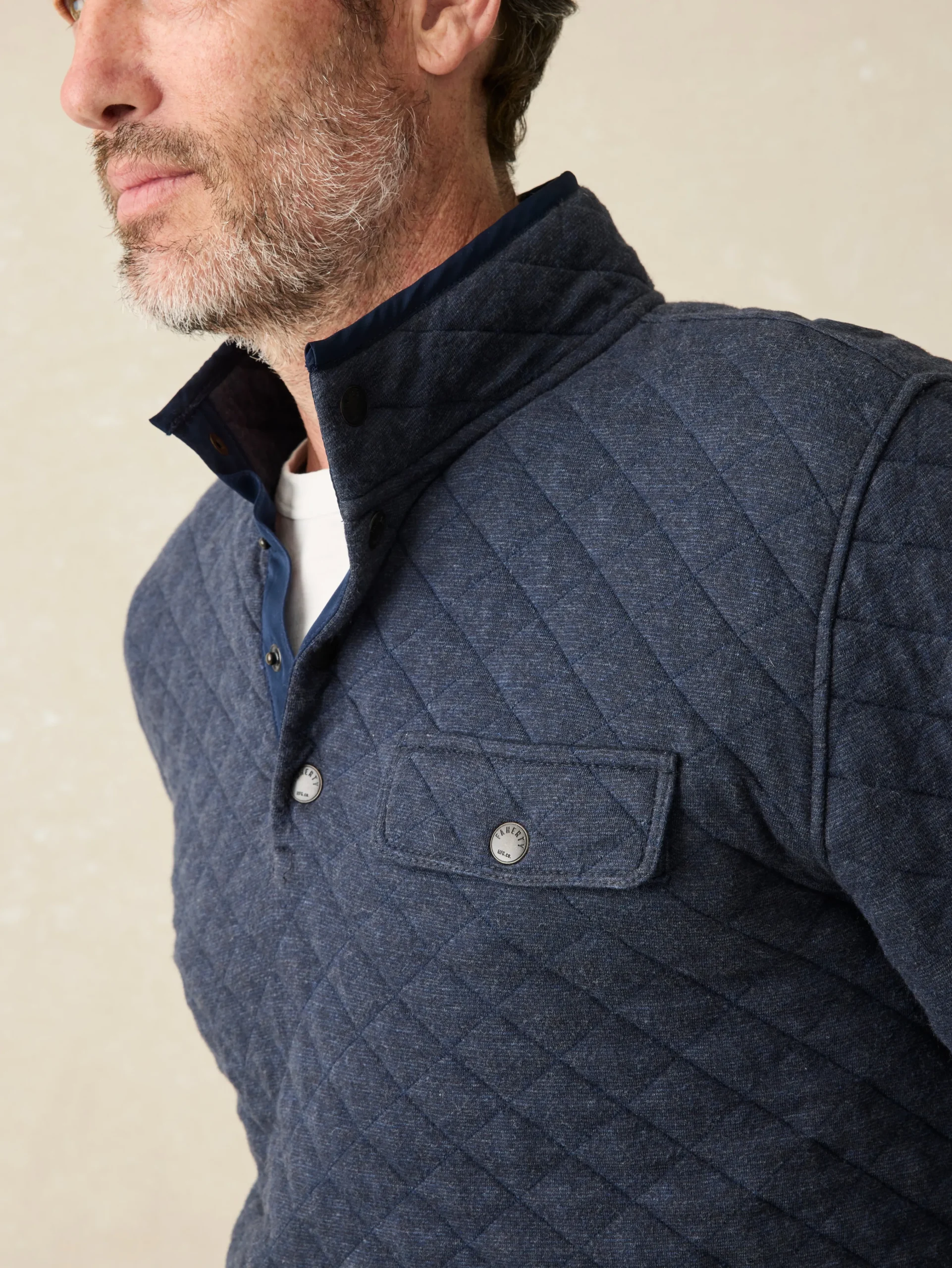 Epic Quilted Fleece Pullover -*Faherty Brand New