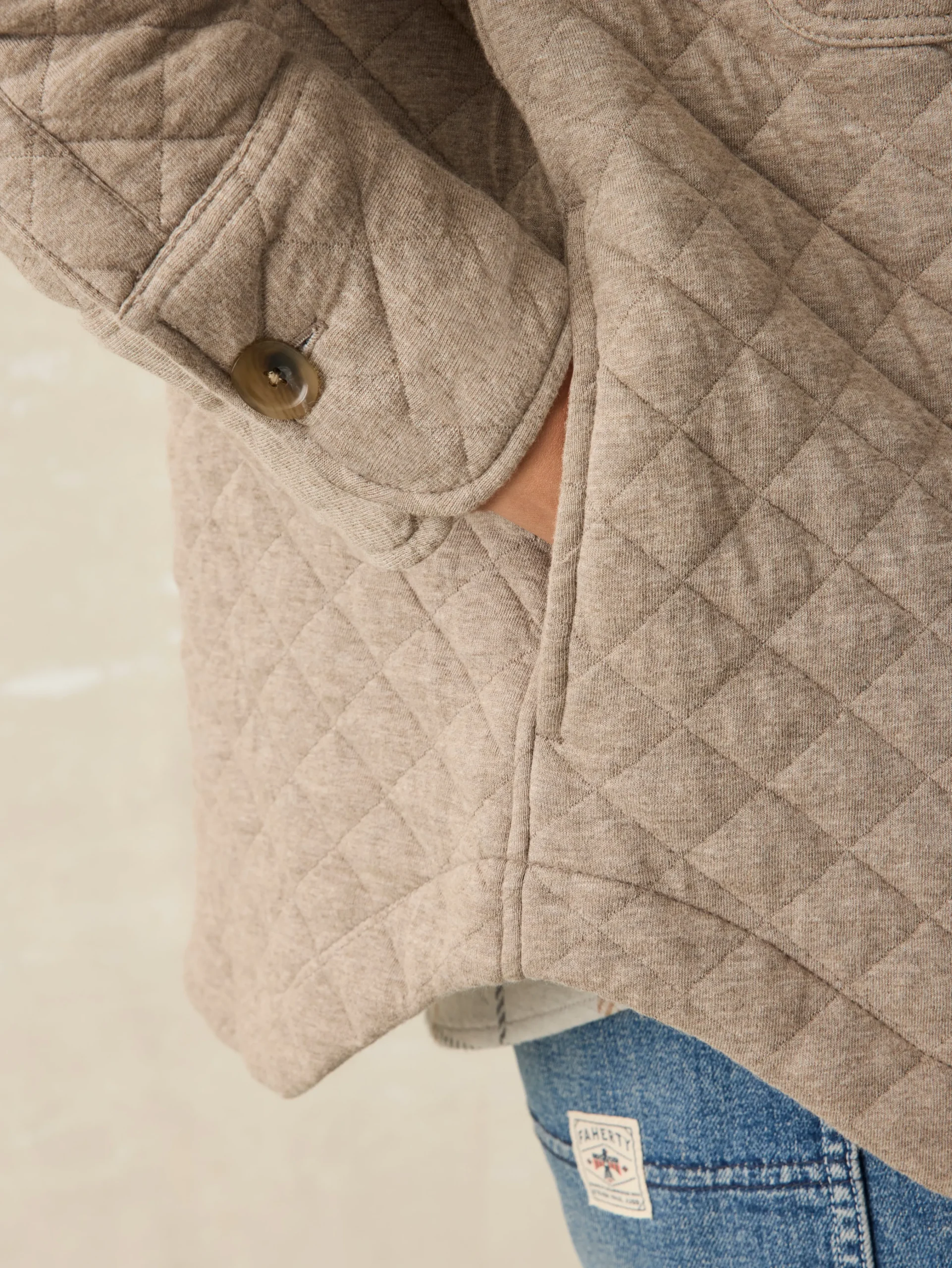 Epic Quilted Fleece Shirt Jacket -*Faherty Brand Hot
