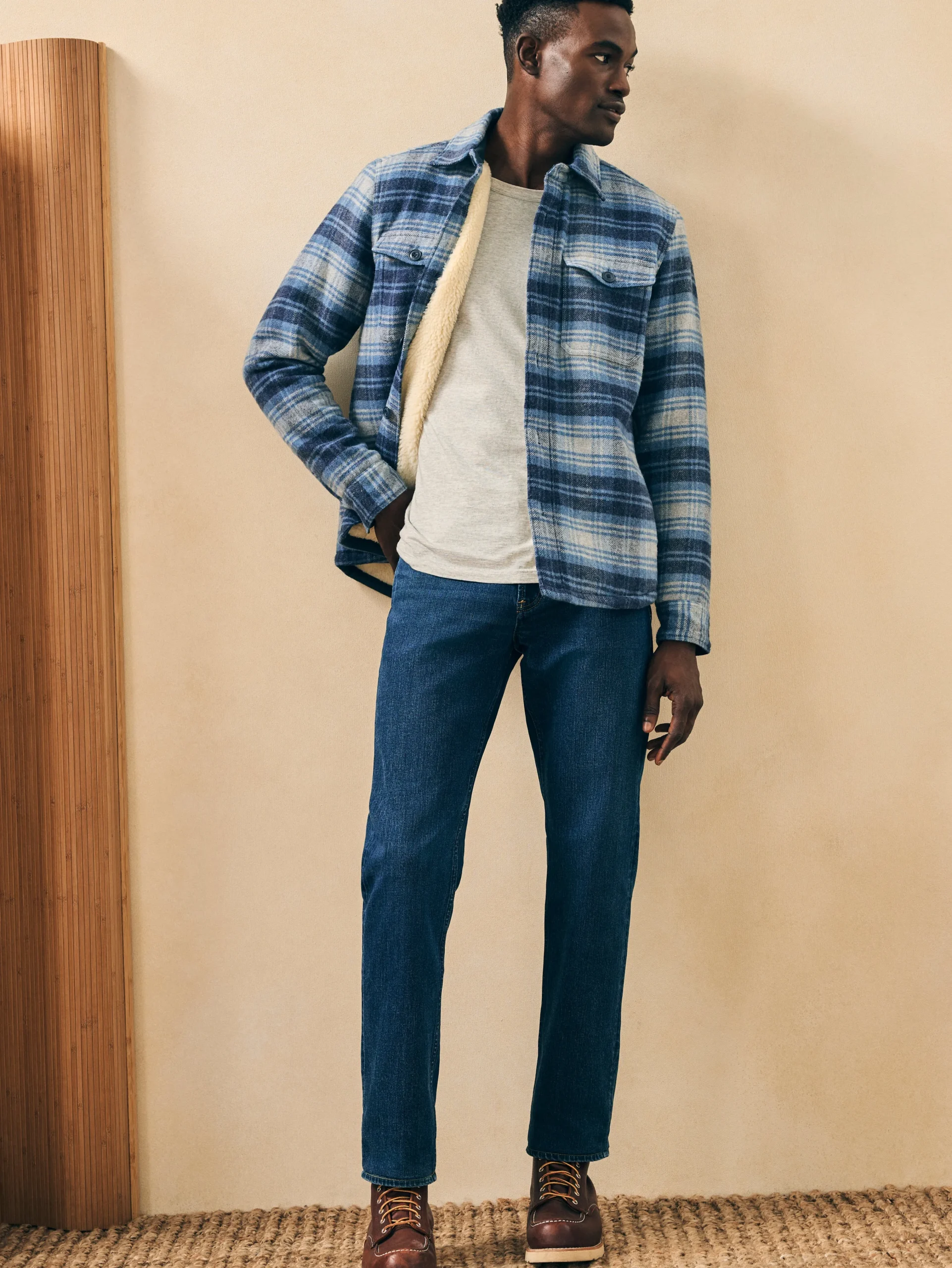 High Pile Fleece Lined Wool CPO -*Faherty Brand Discount