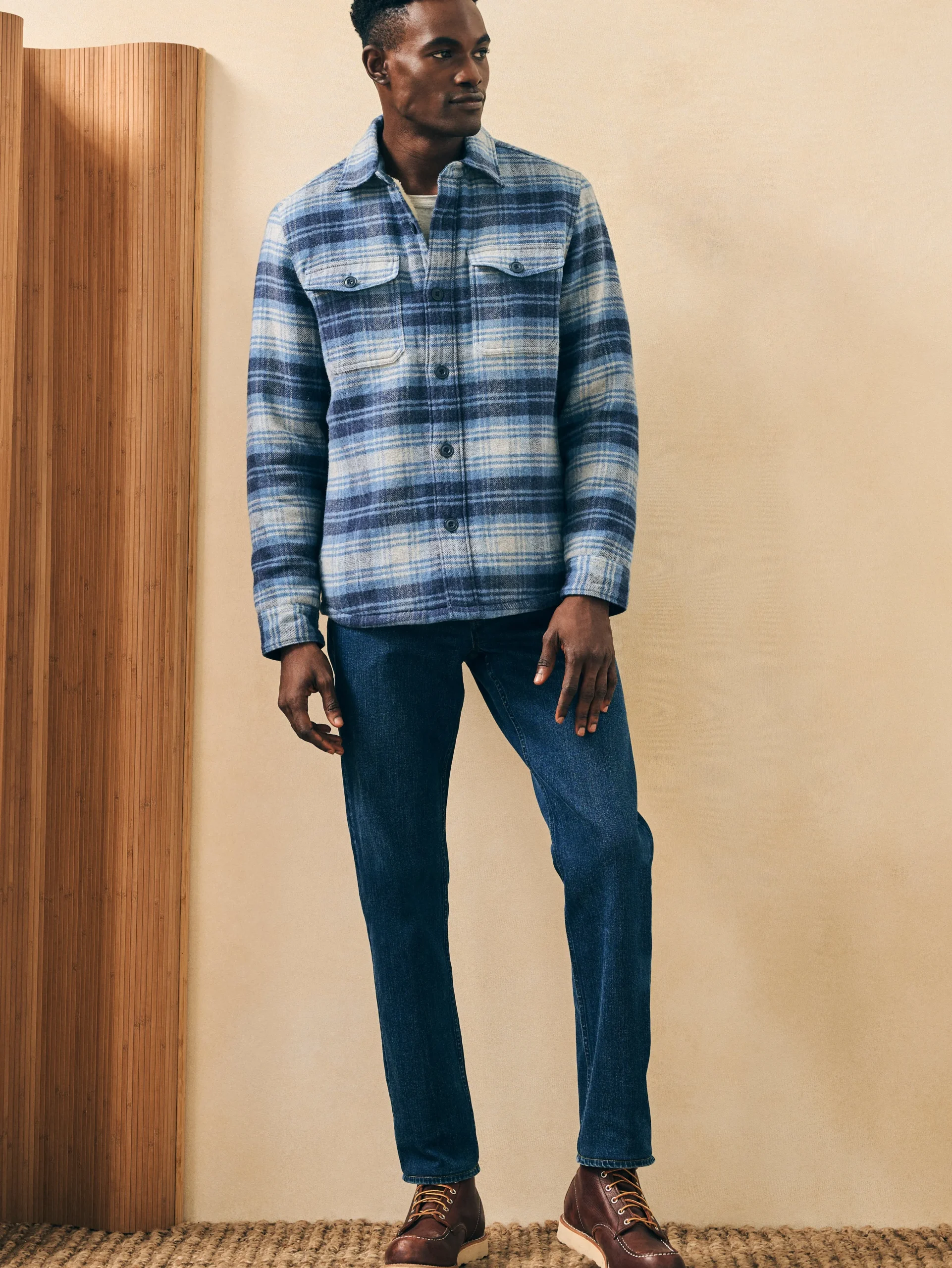 High Pile Fleece Lined Wool CPO -*Faherty Brand Discount