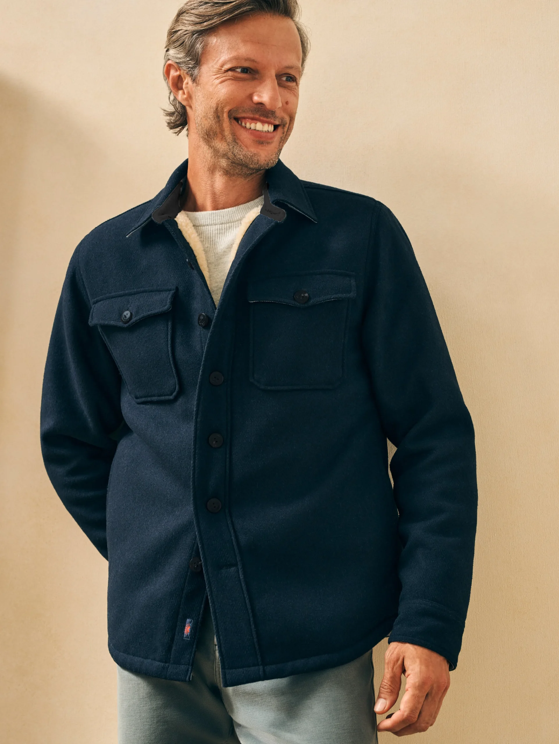 High Pile Fleece Lined Wool CPO -*Faherty Brand Clearance