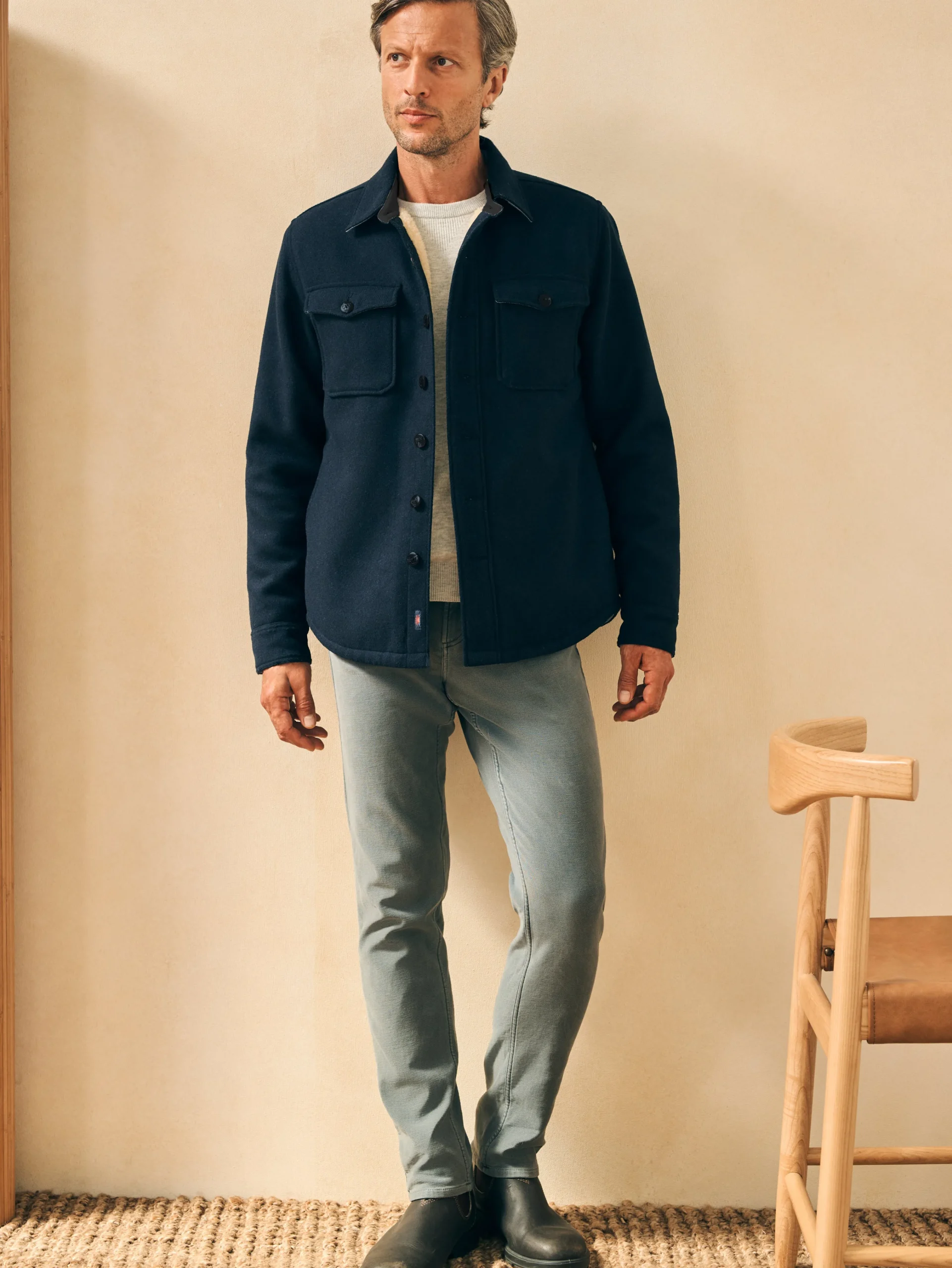 High Pile Fleece Lined Wool CPO -*Faherty Brand Clearance