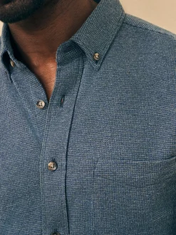 Houndstooth Knit Shirt -*Faherty Brand New