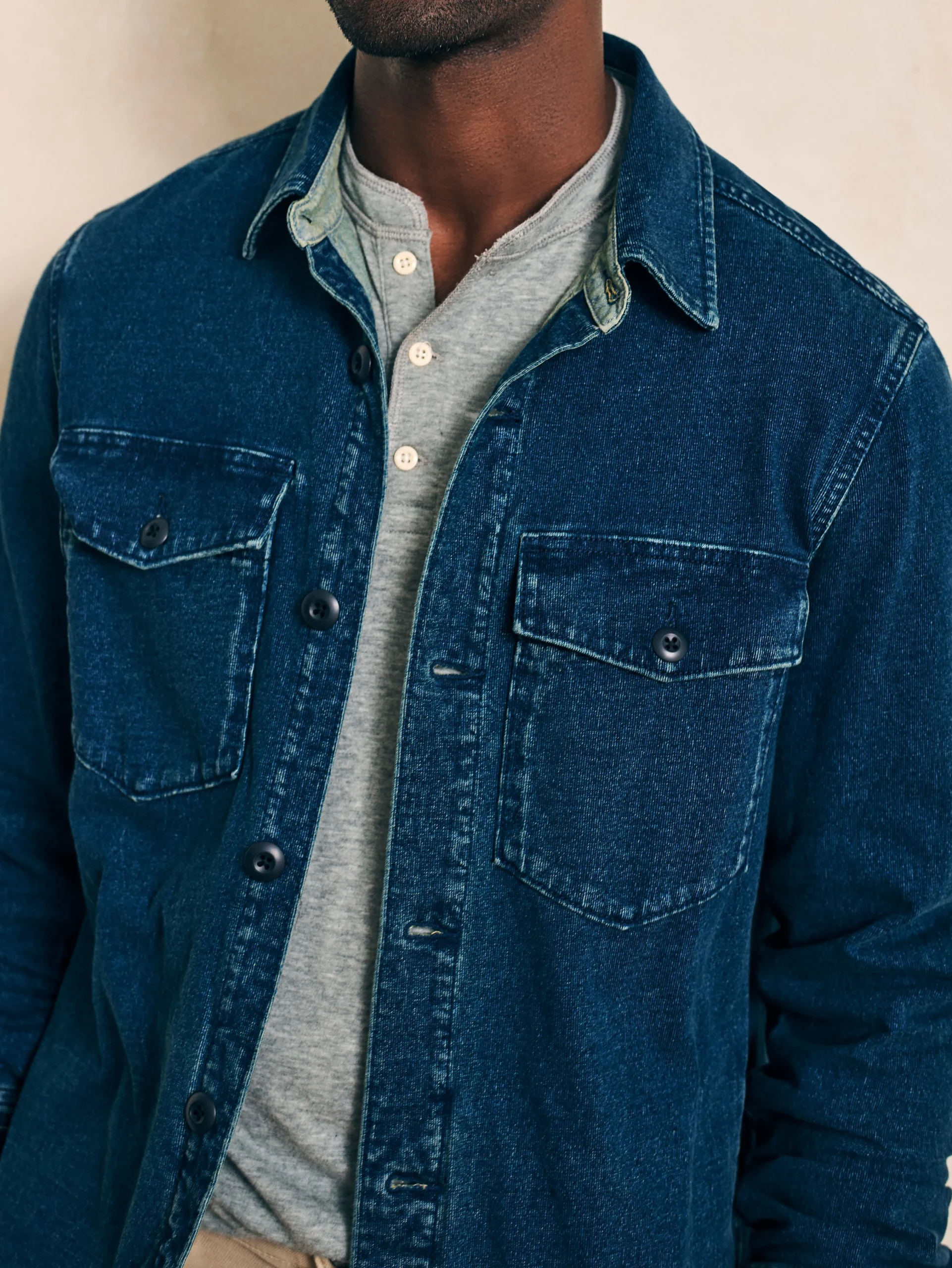 Jersey Shirt Jacket -*Faherty Brand New