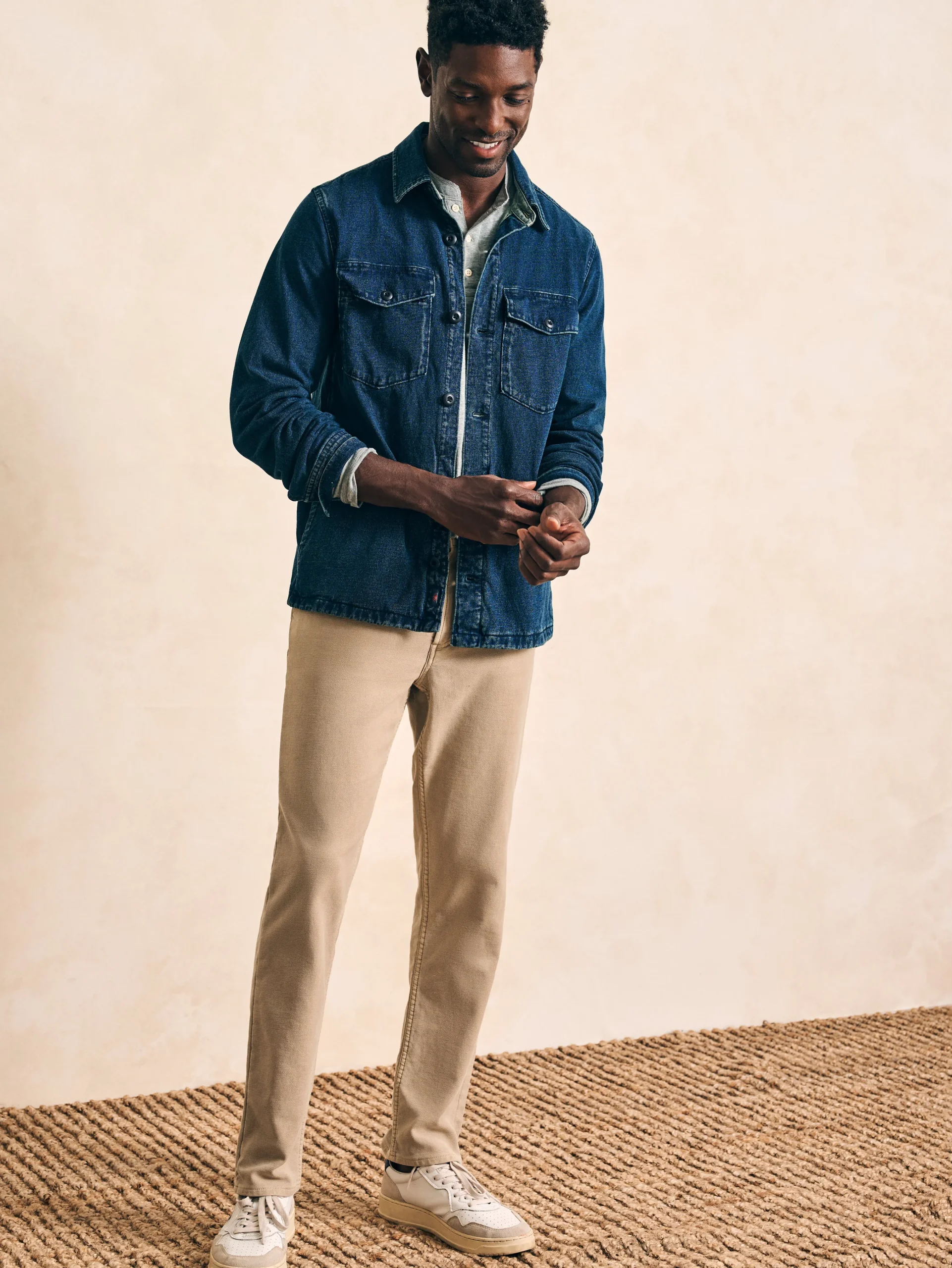 Jersey Shirt Jacket -*Faherty Brand New