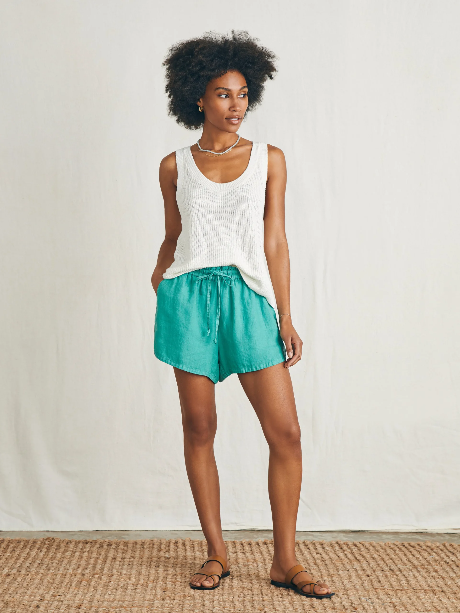 Laguna Linen Tie Waist Short -*Faherty Brand Online