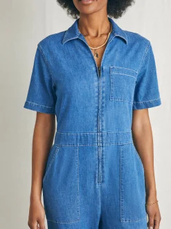 Linen Denim Jumpsuit -*Faherty Brand Online