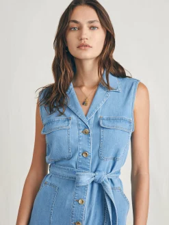Linen Denim Romper -*Faherty Brand Best