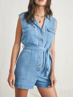 Linen Denim Romper -*Faherty Brand Best