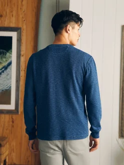 Long-Sleeve Indigo Henley -*Faherty Brand Online