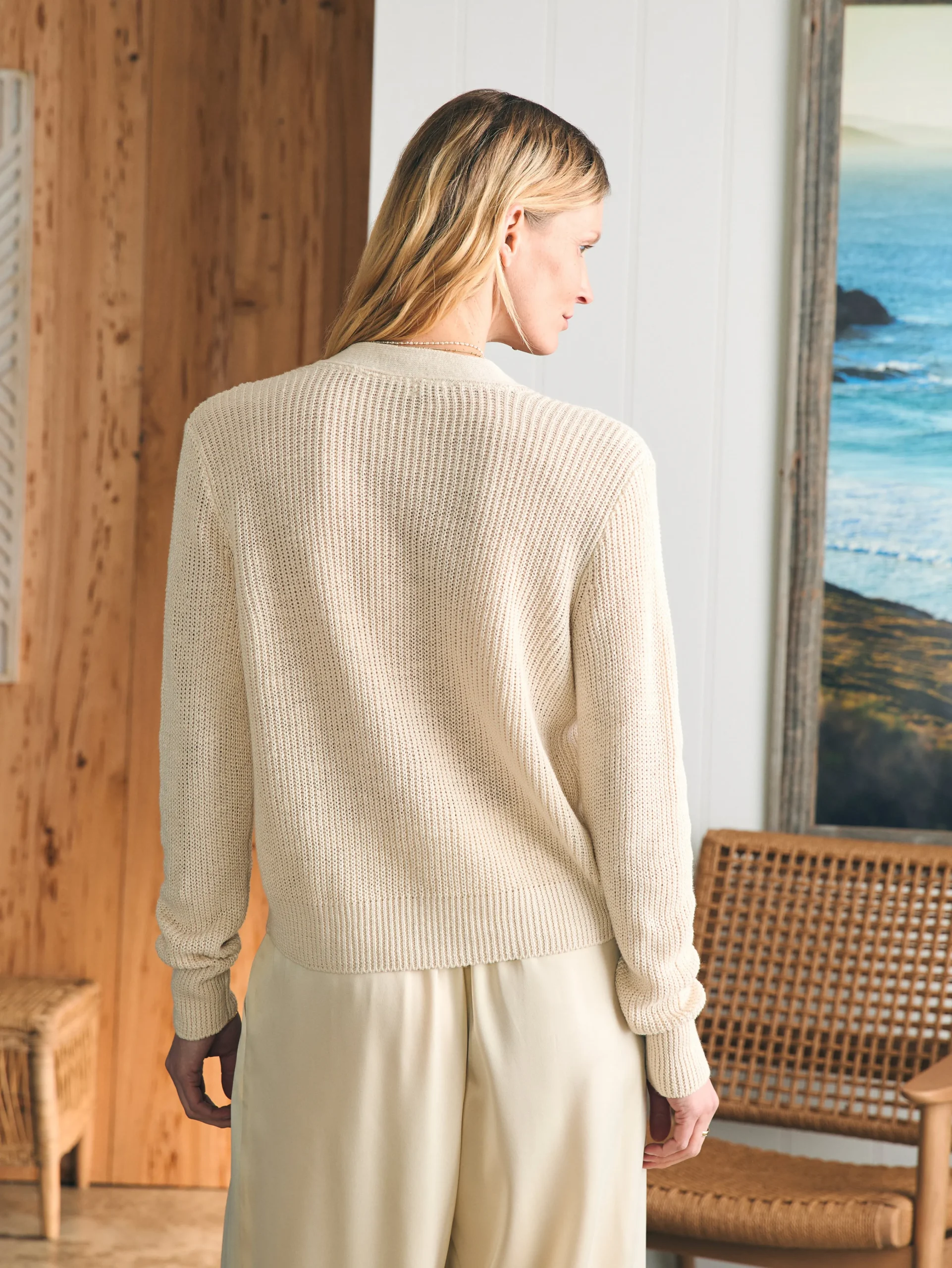 Miramar Linen Cardigan -*Faherty Brand Hot