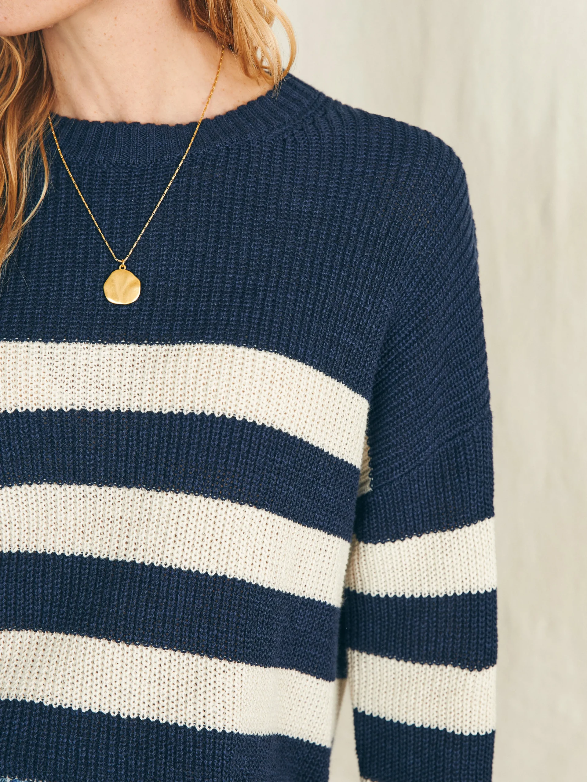 Miramar Linen Crew Sweater -*Faherty Brand Outlet
