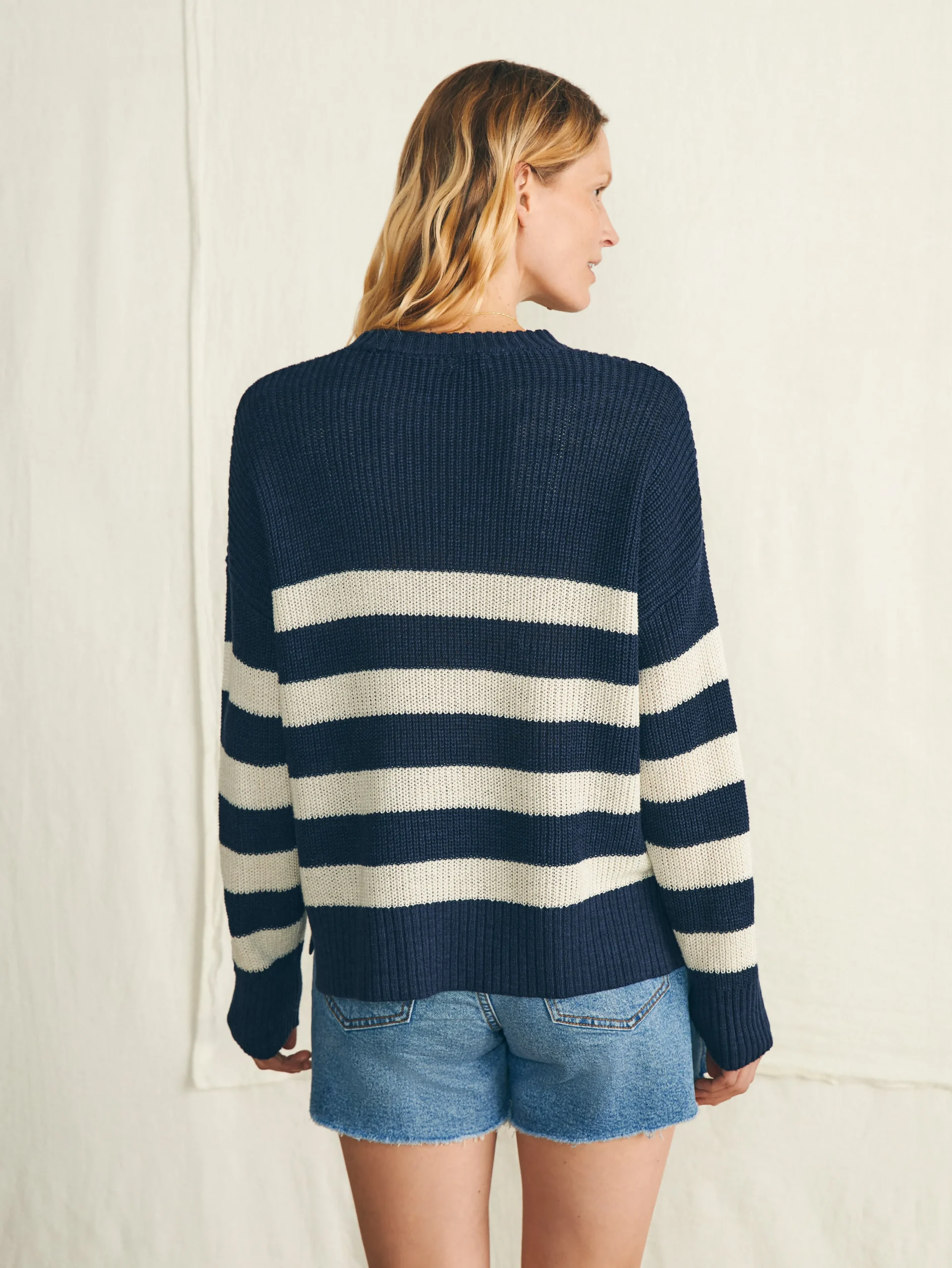 Miramar Linen Crew Sweater -*Faherty Brand Outlet