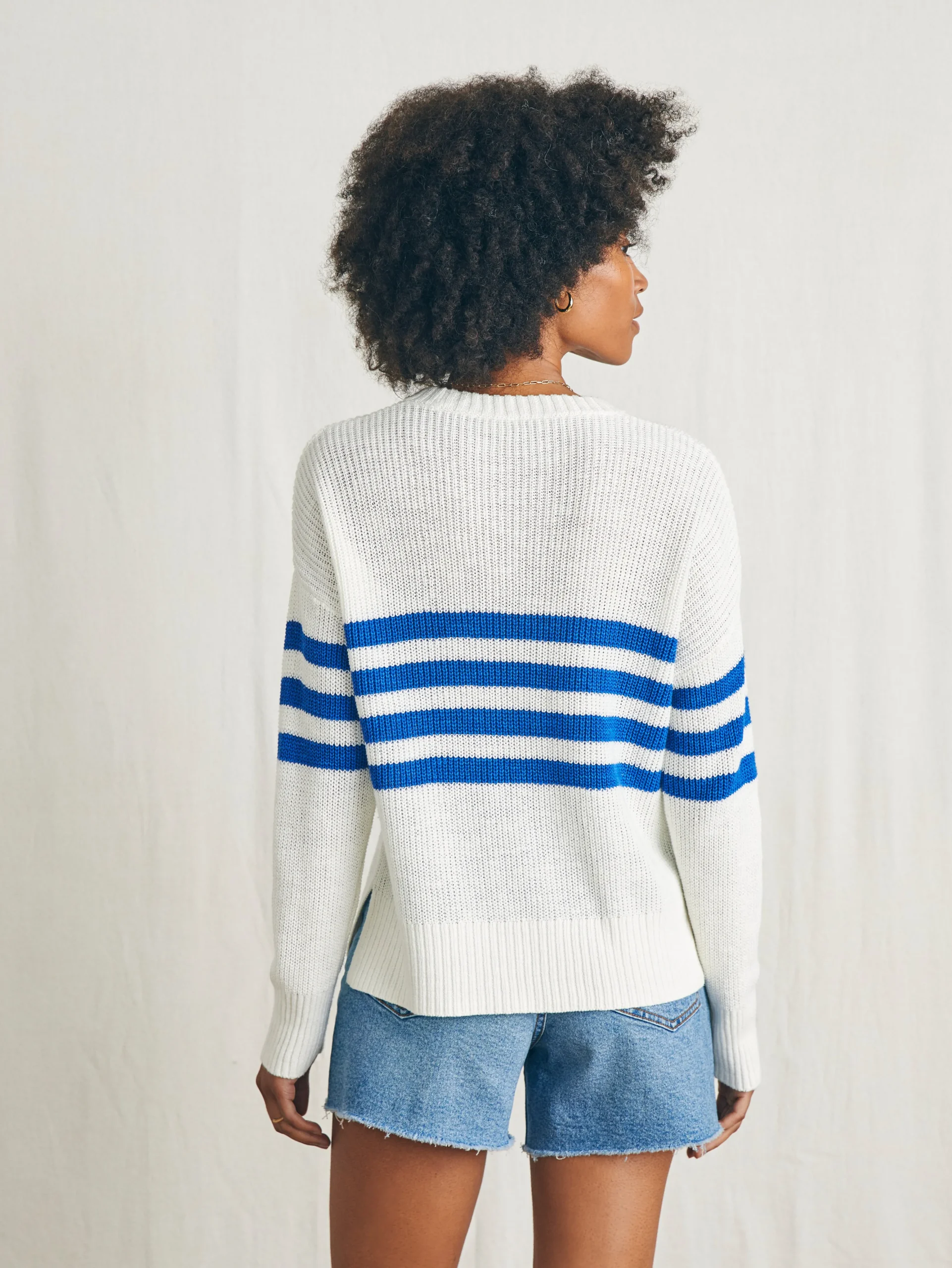 Miramar Linen Crew Sweater -*Faherty Brand New