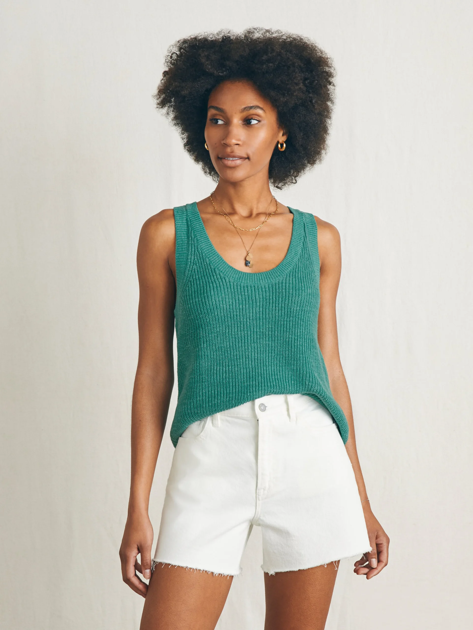 Miramar Linen Scoop Neck Tank -*Faherty Brand Online