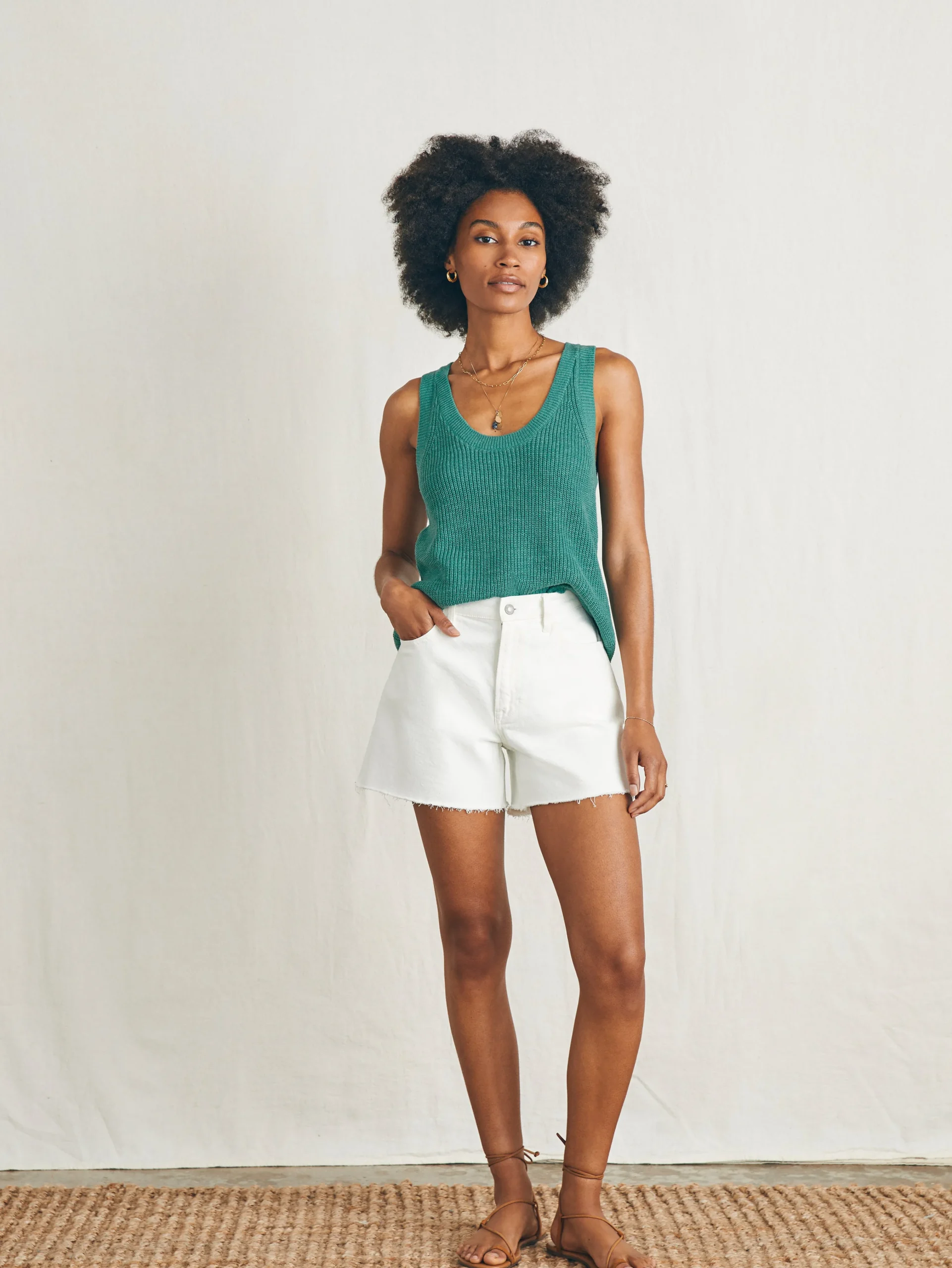 Miramar Linen Scoop Neck Tank -*Faherty Brand Online