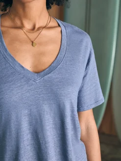 Oceanside Linen V-Neck Tee -*Faherty Brand Online