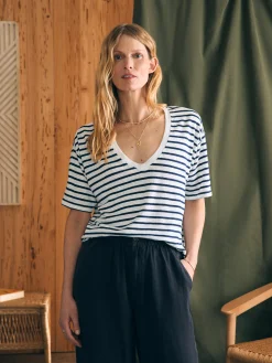 Oceanside Linen V-Neck Tee -*Faherty Brand Outlet