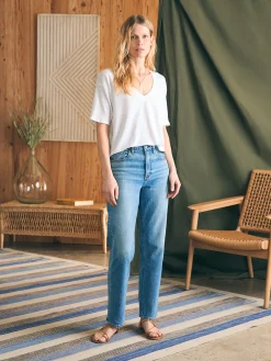 Oceanside Linen V-Neck Tee -*Faherty Brand Hot