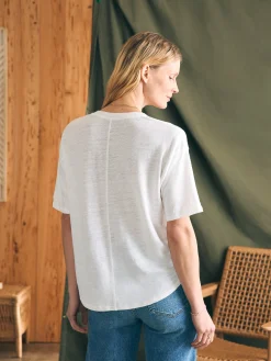 Oceanside Linen V-Neck Tee -*Faherty Brand Hot