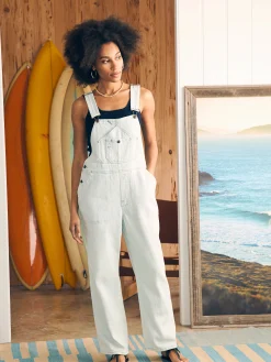 Organic Cotton Denim Riveter Overalls -*Faherty Brand