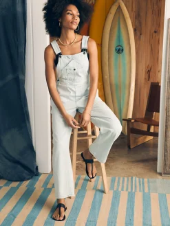 Organic Cotton Denim Riveter Overalls -*Faherty Brand