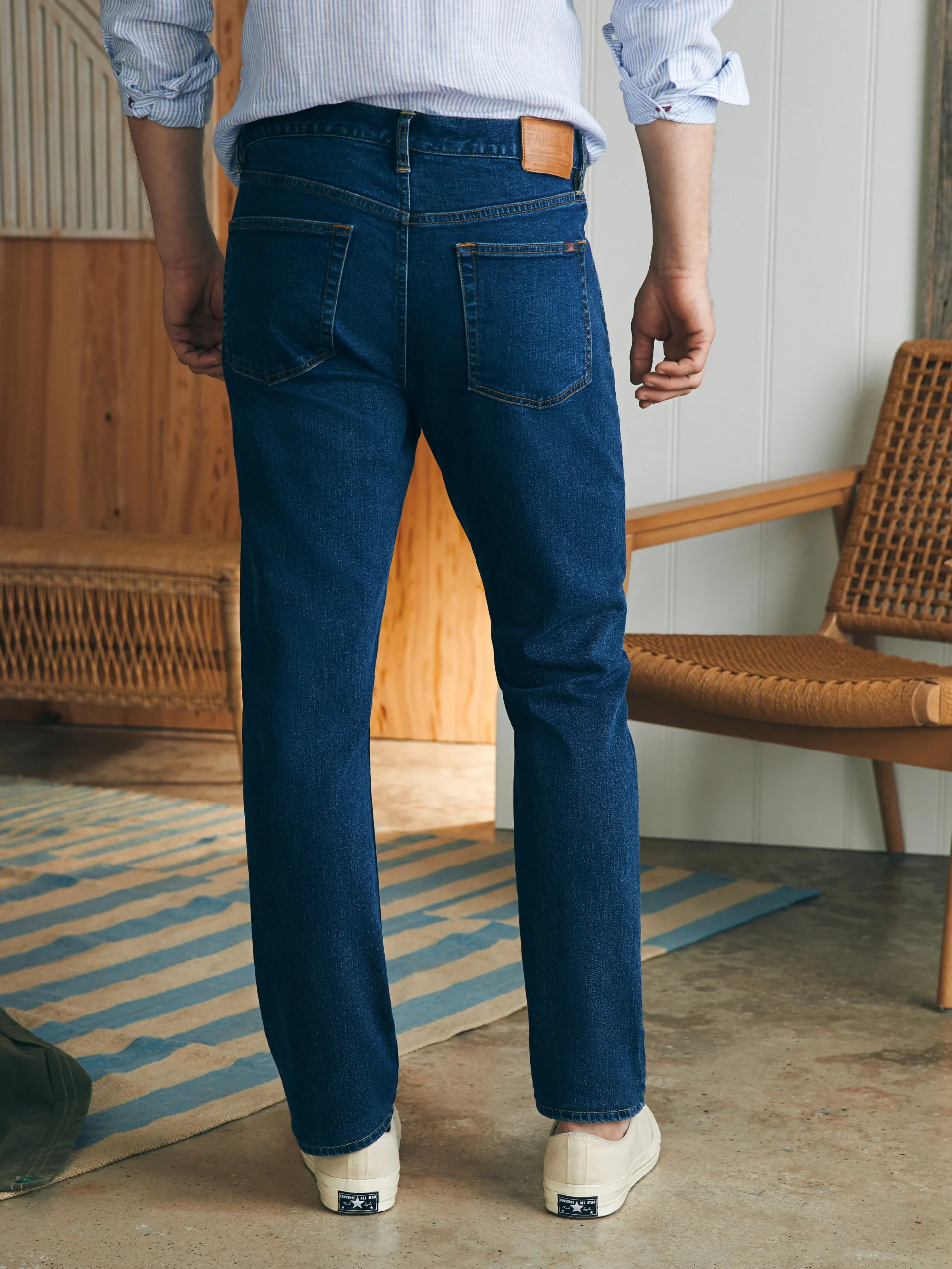 Organic Cotton Slim Straight Denim (32" Inseam) -*Faherty Brand Discount
