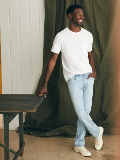 Organic Cotton Slim Straight Denim (32" Inseam) -*Faherty Brand New