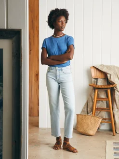Organic Cotton Slim Straight Ankle Denim -*Faherty Brand Sale