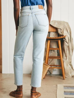 Organic Cotton Slim Straight Ankle Denim -*Faherty Brand Sale