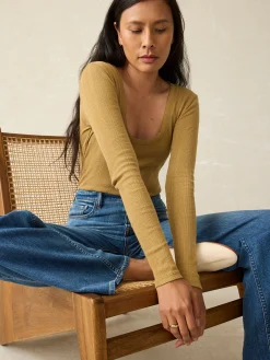 Pacific Pointelle Scoop Neck -*Faherty Brand Discount