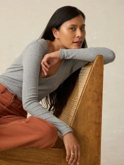 Pacific Pointelle Scoop Neck -*Faherty Brand Clearance