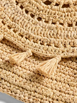 Raffia Tassel Clutch -*Faherty Brand Discount