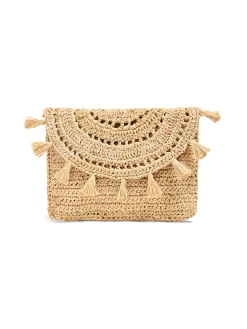Raffia Tassel Clutch -*Faherty Brand Discount